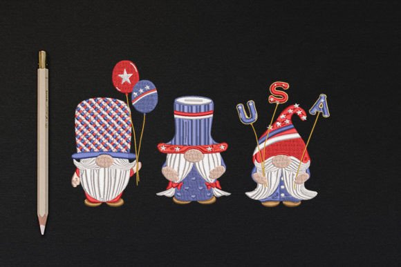 4th of July Gnome Patriotic Independence Embroidery