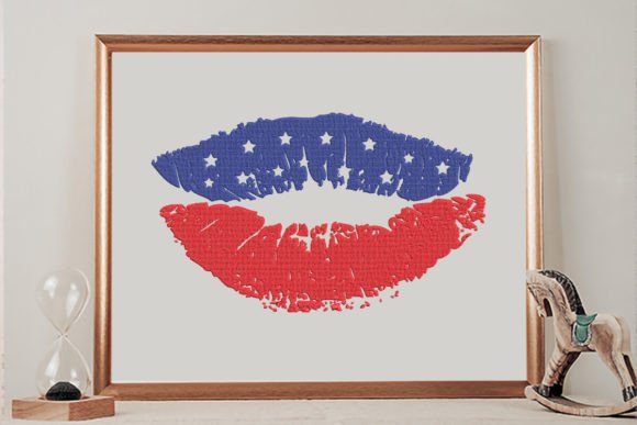 Grunge Distressed American Lips Embroidery Review