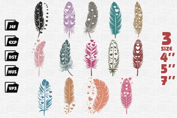 Set of 14 Feathers Embroidery Design Review