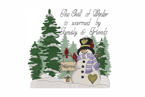 Snowman with Cardinal Embroidery Design Review